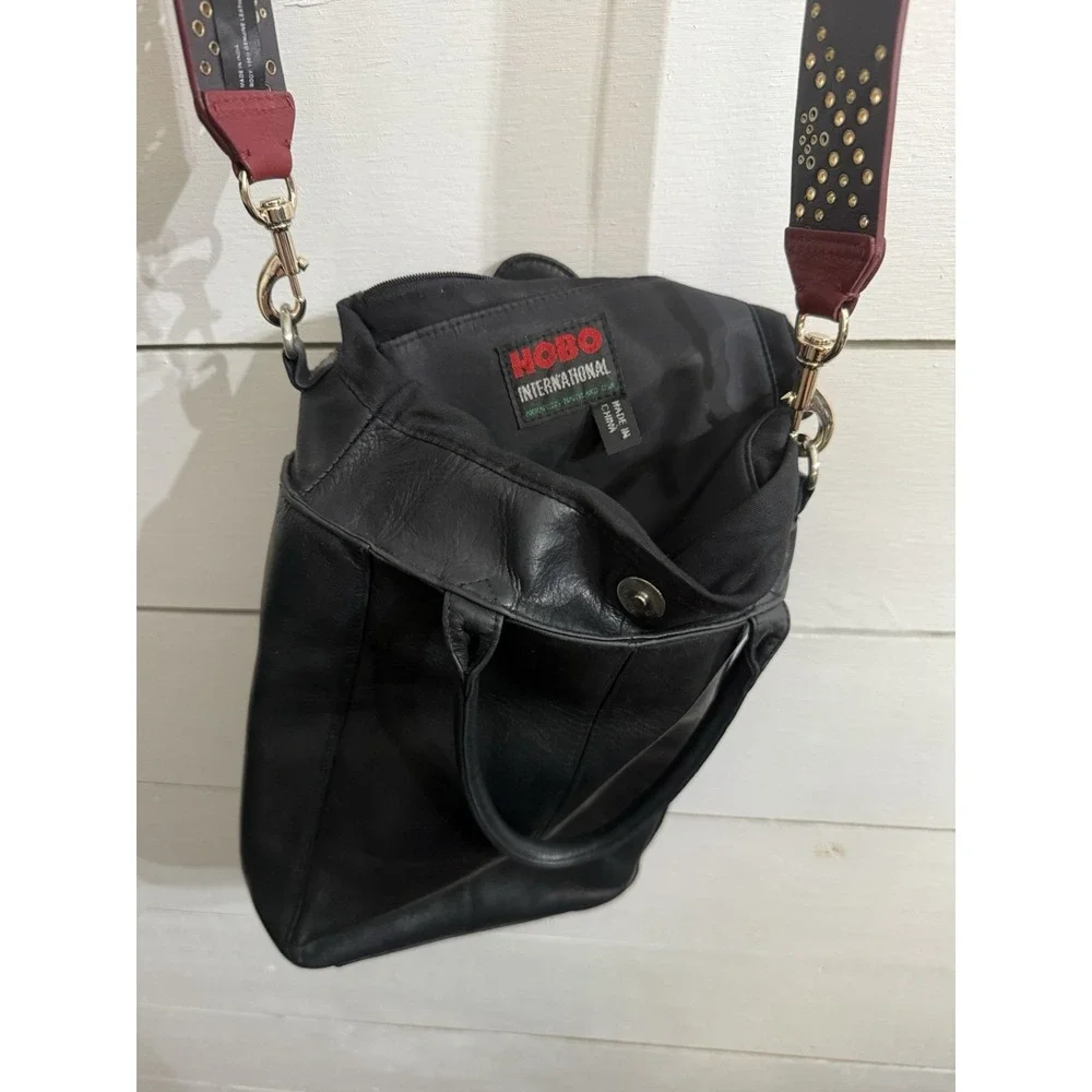 Hobo International Vintage Leather Tote Shoulder Bag‎ Black Crossbody